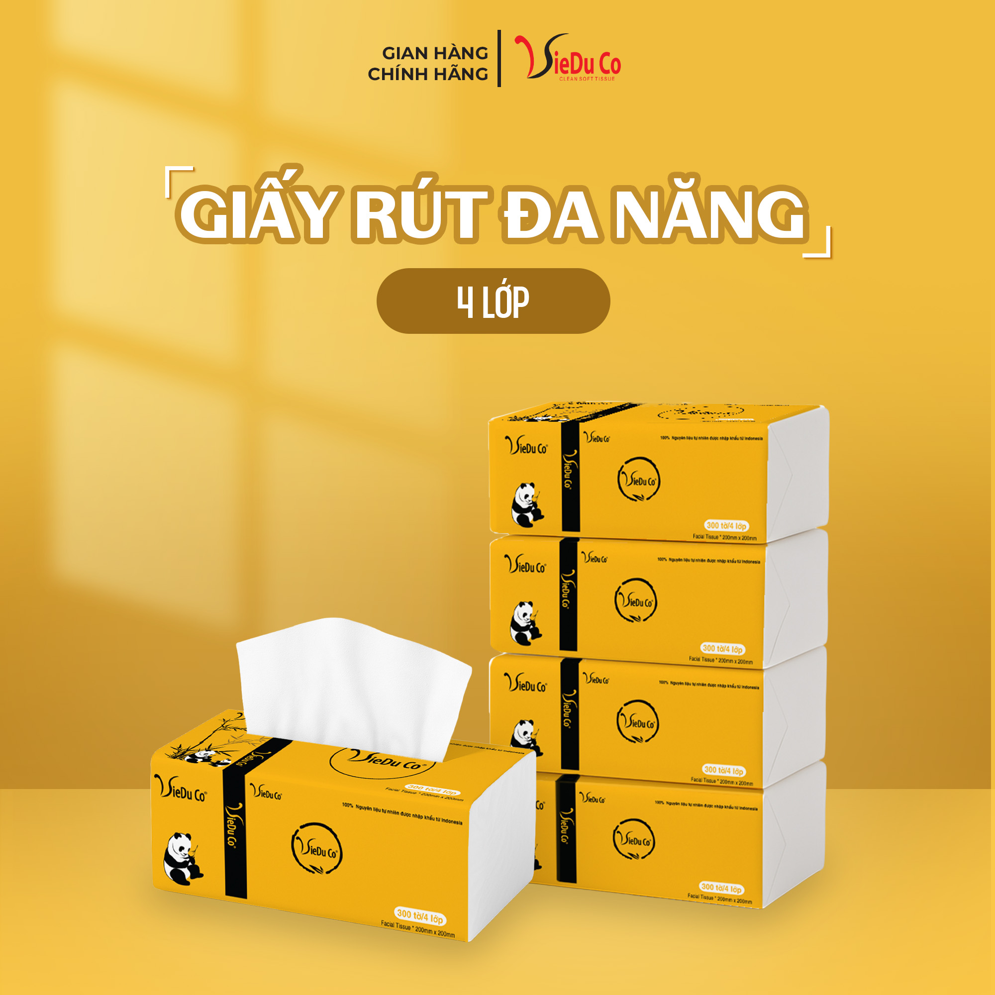 Khăn giấy rút đa năng 4 lớp Vieduco phiên bản to
