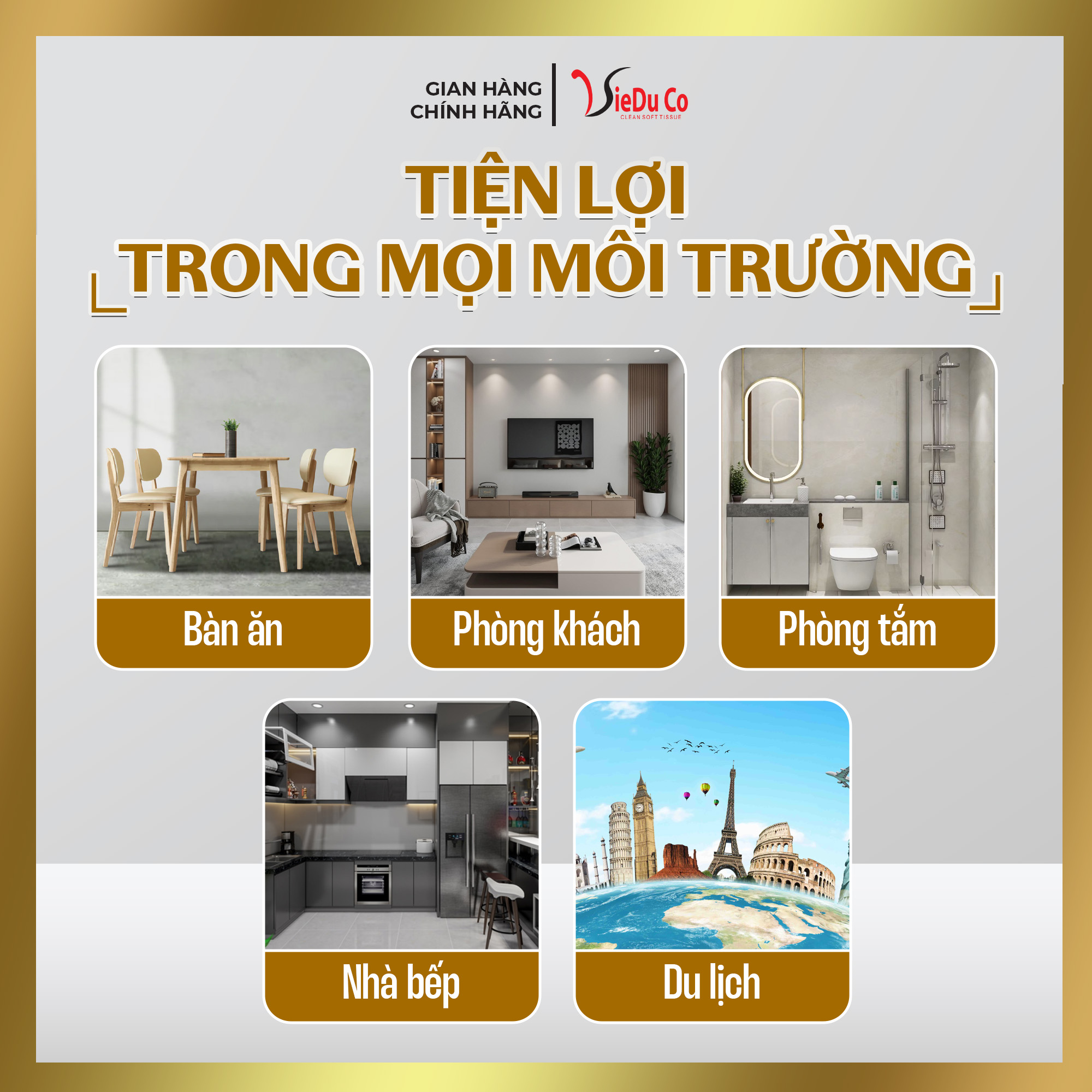 Khăn giấy rút đáy Vieduco phiên bản màu đen