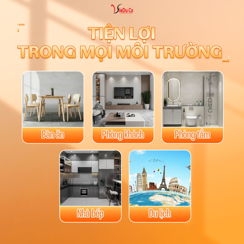 Khăn giấy rút treo tường Vieduco phiên màu cam