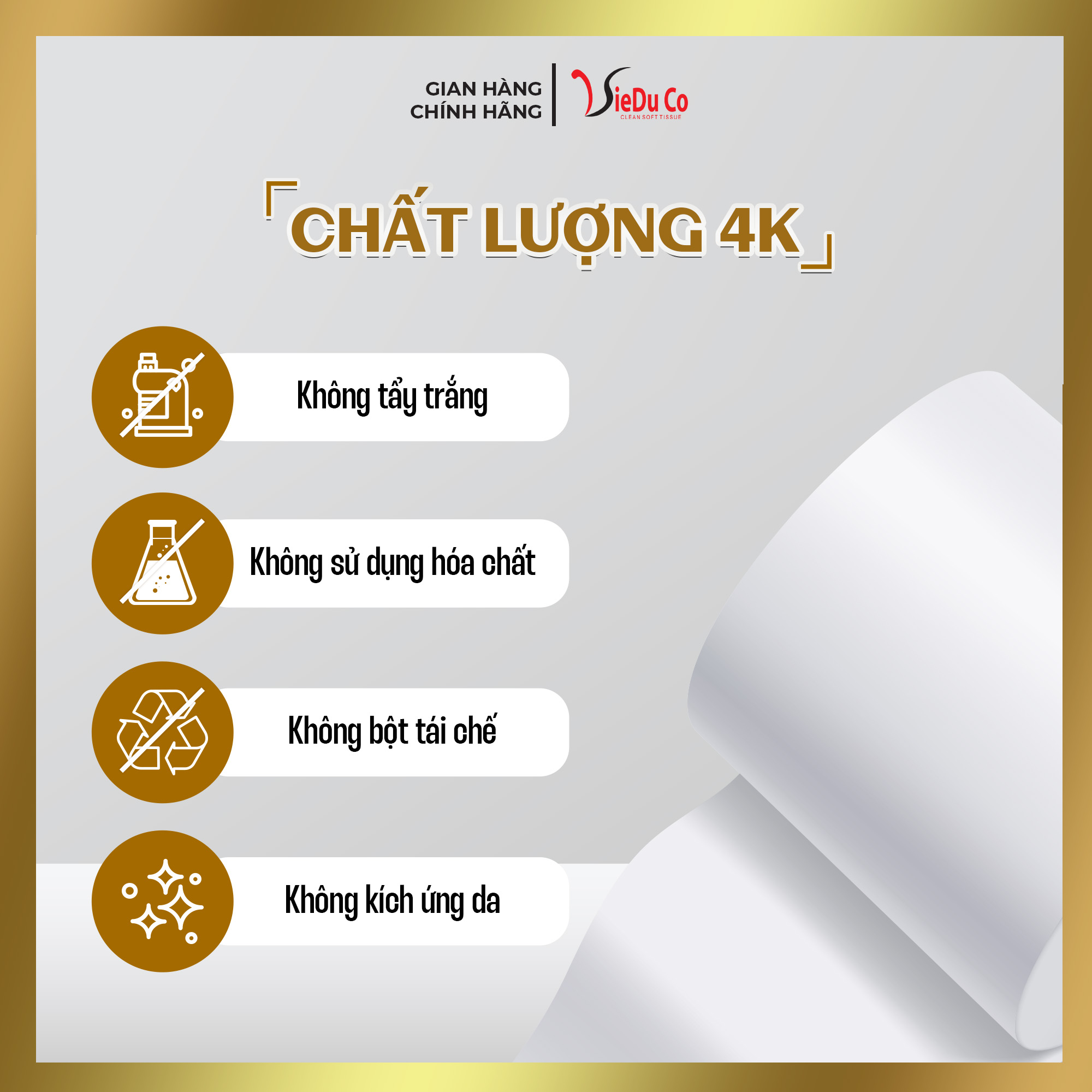 Giấy vệ sinh cao cấp Vieduco xách 10 cuộn tặng một bịch khăn giấy rút gia đình