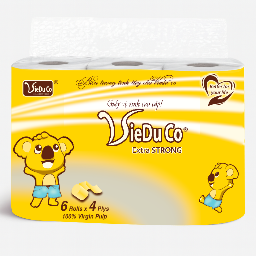 Xách 6 cuộn giấy vệ sinh cao cấp VIEDUCO