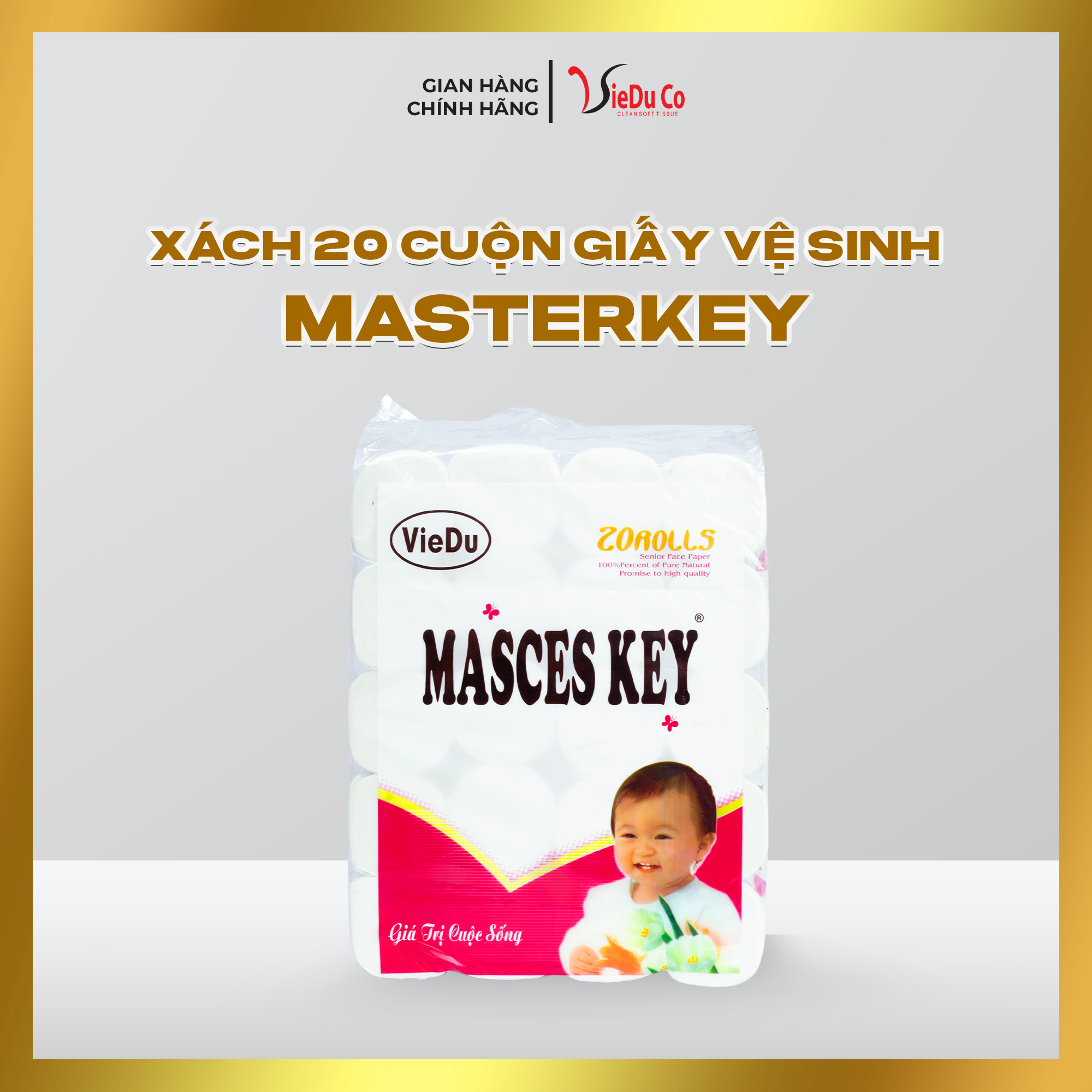 Xách 20 cuộn giấy vệ sinh Masterkey