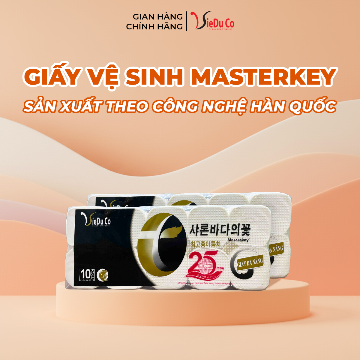 Giấy vệ sinh Masterkey sản xuất theo công nghệ Hàn Quốc