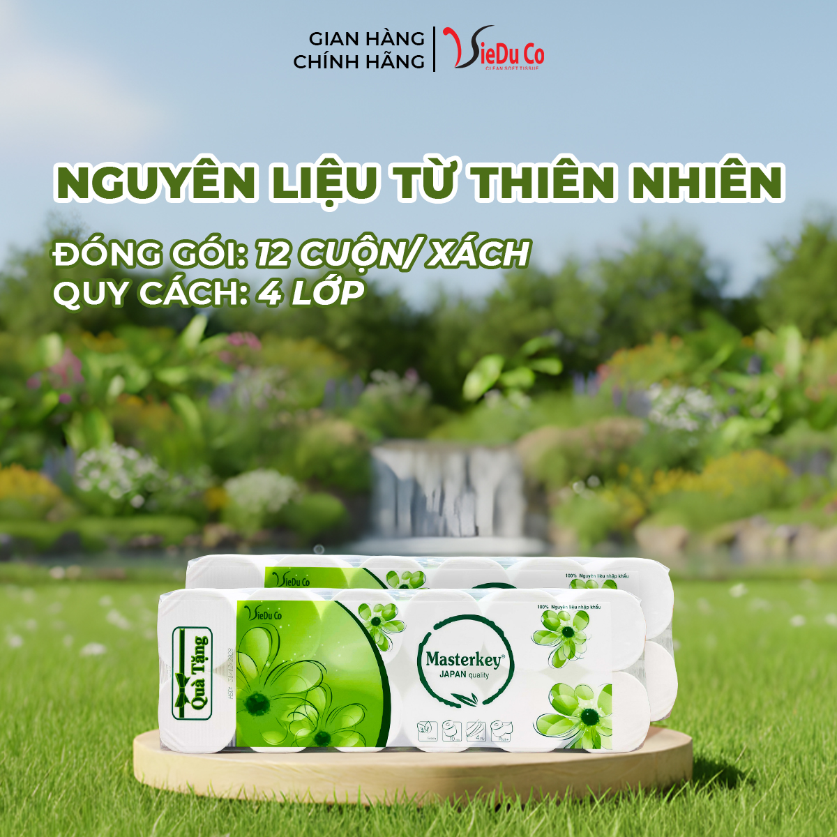 Giấy vệ sinh Masterkey Japan Quality phiên bản màu xanh lá