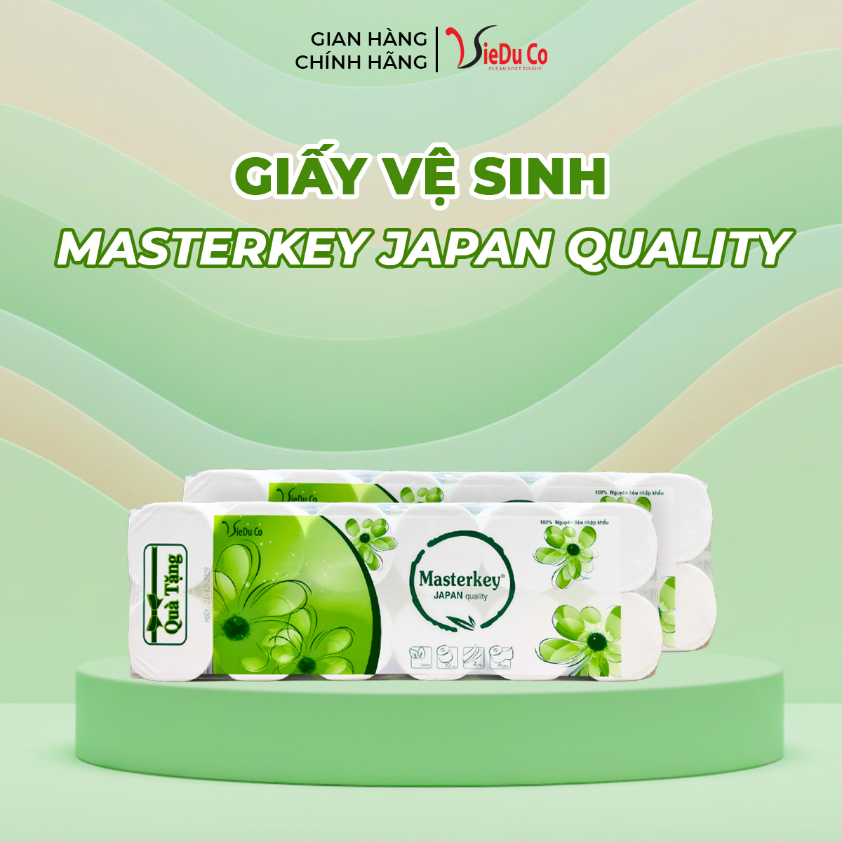 Giấy vệ sinh Masterkey Japan Quality phiên bản màu xanh lá
