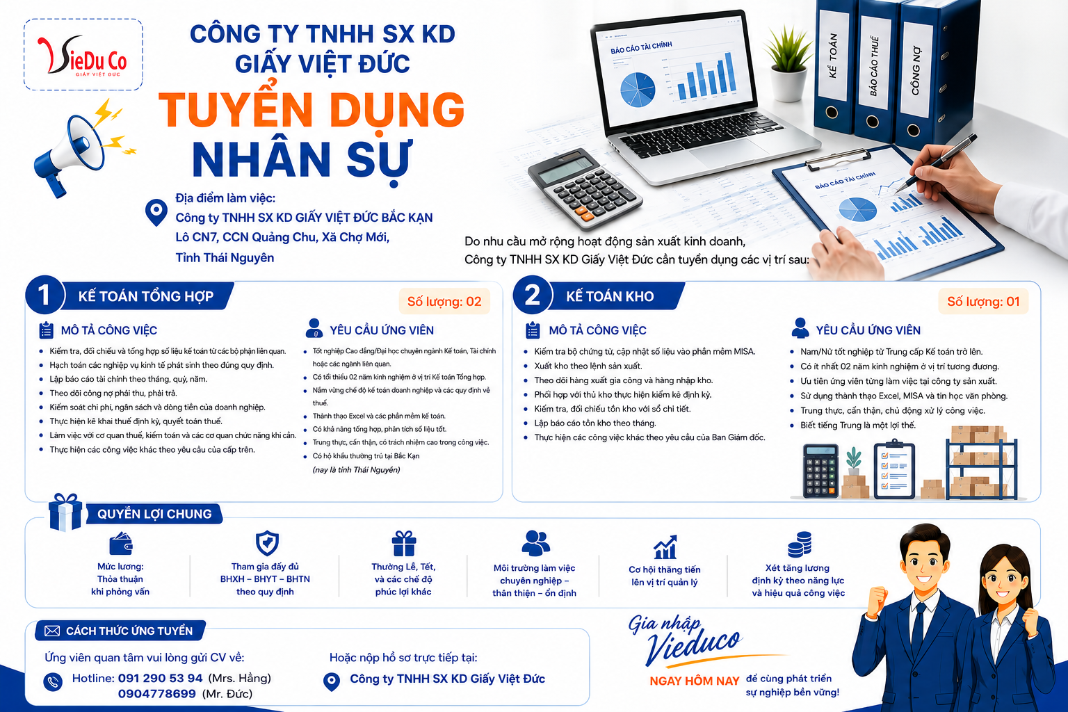 GIẤY VIỆT ĐỨC TUYỂN DỤNG NHÂN SỰ NĂM 2026: MỞ RỘNG QUY MÔ, TÌM KIẾM NHÂN TÀI ĐỒNG HÀNH PHÁT TRIỂN